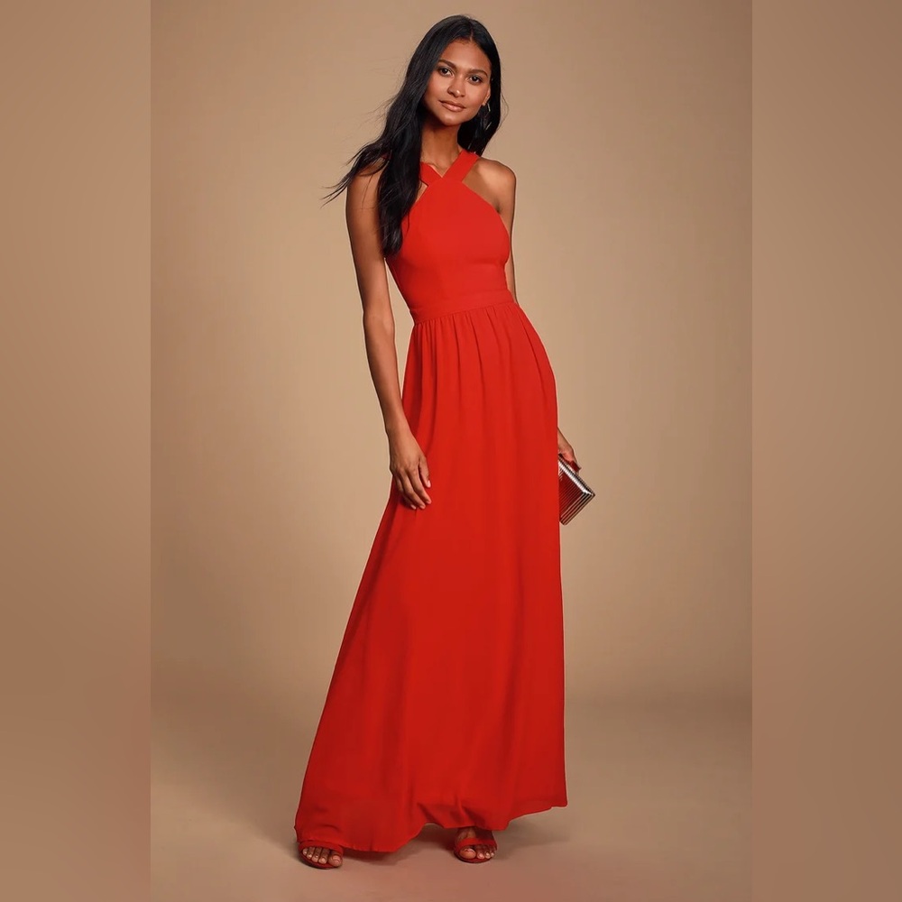 Lulus Red Halter Dress